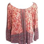 Lucky Brand  Off The Shoulder Blouse Floral Bohemian Long Sleeve Tunic Loose S Photo 1
