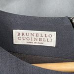 Brunello Cucinelli Bruno Cucinelli Dress Gray Crew Neck Dark Grey Midi Length Short Sleeve Medium Photo 8
