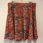 Lush Clothing Lush Orange Skirt with Colorful Floral Details - Size Small Photo 2