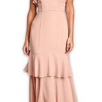 Lulus Mermaid Maxi Dress Gown Cherish The Moment Lined Maxi Ruffle Pink XS NWOT Photo 0