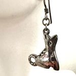 Silver tone Navjao Native American Tribal Dog Wolves Dangling Earrings Photo 3