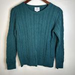 st. john's bay St. John’s Bay green cable knit sweater size Large( Runs Small) Photo 8