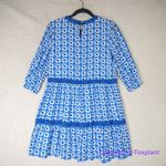 Vineyard Vines New! Hydrangea Geo Tiered Dress blue, size tag marks XL Photo 5