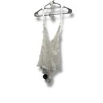 Lulus  NWT Unforgettable Romance Lace Halter Bodysuit M White Sheer Lingerie Photo 2