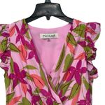 Taylor Women'S Pink/Multi Floral Tiered Flutter Sleeve Dress Size‎ M Pockets Pink Size M Photo 1