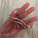 Nine West Pair of Silver and Gold Tone Elastic Beaded Bracelets Photo 3