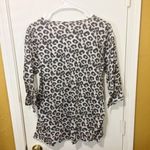 Masai women's M medium leopard print "KIWI TOP" sand brown 3/4 sleeve blouse Black Photo 4