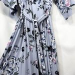 Jessica Simpson  Maternity Maxi Dress Plus Size 2X Blue Floral Belted Boho 1288 Photo 7