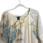 Multiples Tunic Top Womens XL Multicolor Floral Tiered Lagenlook Sheer Blouse Photo 1