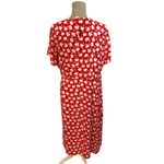 J.Crew NWT Drapey Twill Midi Wrap Dress Red Floral Size 20 Women’s Short Sleeve Photo 3