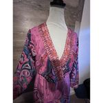 Vintage maxi dress sz M vacation resort Cleopatra Pink Long V Neck Size M Photo 9