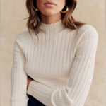 Sézane Sezane Charly Ribbed Jumper in ecru Small Photo 0