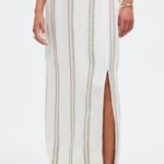 Madewell NWT Column Maxi Skirt 100% Linen Olive Surplus - slit seam needs repair Photo 0