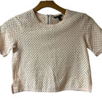 Banana Republic  Peach Diamond Weave Zipper Back Top size XS Photo 0