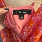 Lulu's Vibrant Pink Floral Midi Dress Size XL Photo 2