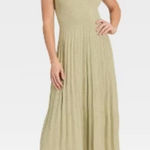 A New Day Light Green Pleated Midi Sweater Dress Size Medium Nwt Photo 0