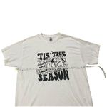 Gildan Tis The Season Fall Womens White Graphic Tshirt Photo 1