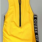 Guess Yellow Logo Zip-Up Mock-Neck Racerback Tank Top Tee T-Shirt Blouse Size XS π€β¨ Photo 1