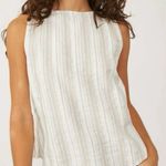 Free People Cream Sleeveless Tie-Front Tank Top Photo 0
