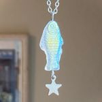 Handmade quality Czech glass fish & star boho funky fairy necklace🌀🐟💚 Photo 0