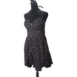 Guess Black Floral Mini Halter Dress Size 11 Sweetheart Neckline Whimsigoth Pink Photo 4