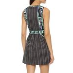 BCBGMAXAZRIA  Christalle Dress Size 2 Sleeveless Mini A-Line Pinstripe Palm Print Photo 2