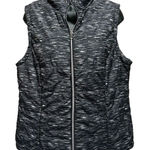 Christopher & Banks Christopher Banks Black/Gray Puffer Vest Zip Up Sleeveless Size L Zip Pockets Photo 0
