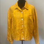 Chico's Women's Yellow Floral Jacket/top silk  brand Photo 0