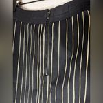 Alice + Olivia  Libby Inverted Pleated Skirt Chalkboard Stripe Black Women's Sz 4 Photo 2