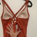 Kona Sol  Terracotta ribbed One Piece Bathing Suit Women’s medium ring front Photo 3