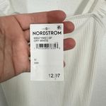 Walking on Sunshine White Ribbed Bodysuit Tank Ruffle Sleeve Summer Brunch NWT Size M Photo 4