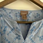  Embroidered Top Blue Size 4 US 0 Chicos Photo 1