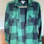 Natural Reflections  Button Up Shirt Green Plaid Flannel Lumberjanel 100 Cotton Photo 0