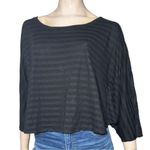 Robert Rodriguez  Women’s Size S Black Shadow Stripe Batwing Cropped Top Shirt Photo 2