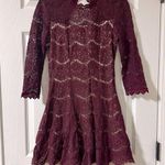 Francesca's Francesca’s Burgundy Lace Dress with Tulle Photo 0