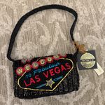 NWT Las Vegas Black Sequin Beaded Shoulder Bag Made in India Handcrafted Viral Photo 0