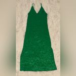 Ganni NWOT CRINKLED satin slip midi dress bright Green Sz 32 XS Photo 3