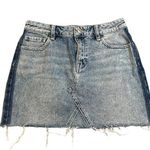 PacSun Distressed Frayed Raw Hem Mini Denim Jean Skirt Size 26 Photo 0