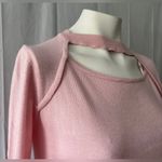 UNIQ New Women's Pink Sweater Crew Neck Long Sleeve Top Stretchy Size M Photo 4