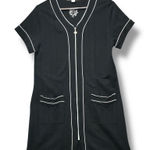 Eileen West Women's Short Sleeve Zipper Front Chemise Night Gown Black Size S Photo 0