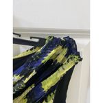 Etcetera  Women’s 12 Yellow And Blue Floral Sleeveless Blouse Ruffle Photo 8