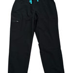 FIGS  Women's Black Jeggings with Teal Accent and  lined Photo 0