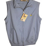Magnolia Lane Masters Logo Vest Womens M Light Blue Mesh Lined Golf Full Zip Size M Photo 0