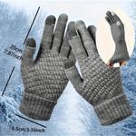 Unisex Thermal Warm‎ Thick Plush Lined Touchscreen Black Gloves NEW Winter OS Photo 3