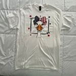 Gildan White T-Shirt with Patriotic Goose. Design. Size M Photo 1