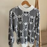 Vintage Starlight Print Chunky Crewneck Sweater in Cream/Gray Gray Size XL Photo 0