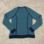 Title Nine  Turquoise Blue Full Zip Cotton Blend Sweater Women's Size Medium Photo 3