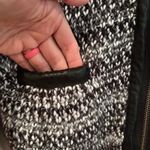 Joie  Jacolyn Leather Trim Knit Cardigan Jacket Womens Medium Black Career Luxury Photo 5