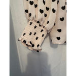 Rose + Olive  Blouse, S, Pink with black hearts long sleeve valentine special Photo 4