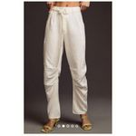 Anthropologie  Pilcro Tucked-Knee Tapered‎ Trousers Linen Size 29 White Photo 9